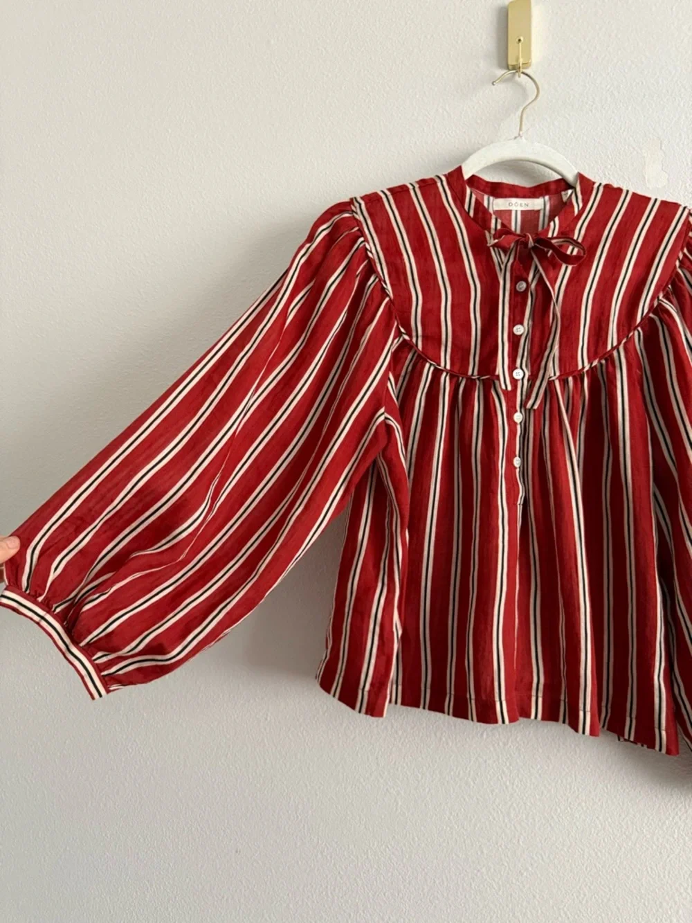 Dôen Imani blouse in Monaco Red stripe Sz S - Picture 5 of 9